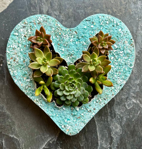 ILV Heart of Turquoise Crystals Planters