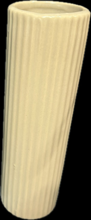 Tall Ribbed White Planter