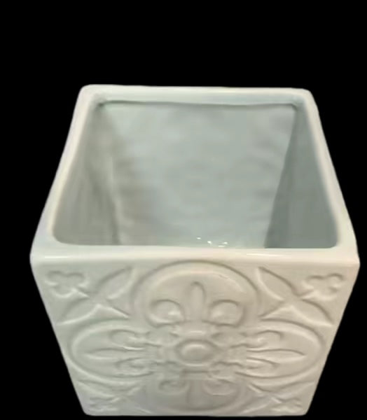 Cube Teal Imprint Planter