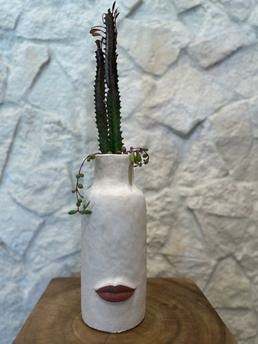 Tall Red Lip Planter