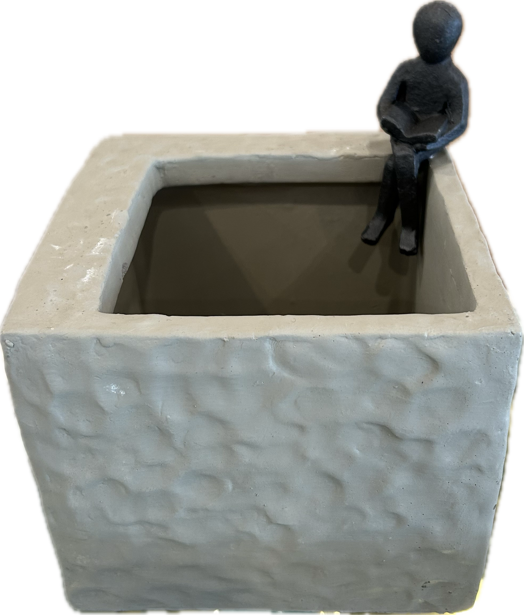 Square Planter Large with Figure