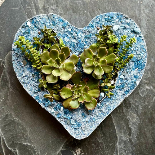 ILV Heart of Blue Crystals Planter