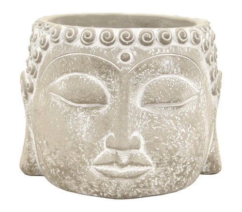 Buddha Face White Flower Pot Large