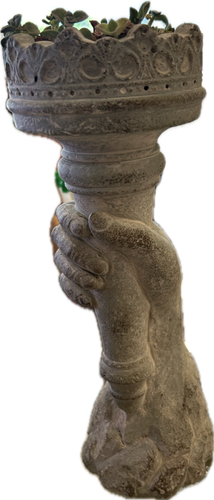 Hand w/Torch Pillar Planter